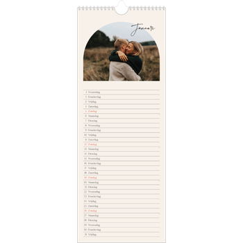 Smalle kalender (15 x 40 cm) — Boog van herinneringen