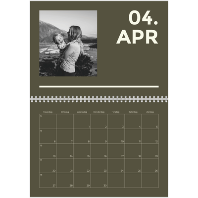 Fotokalender A4 Dubbel (30 x 40 cm) — Modern en gedurft [April]