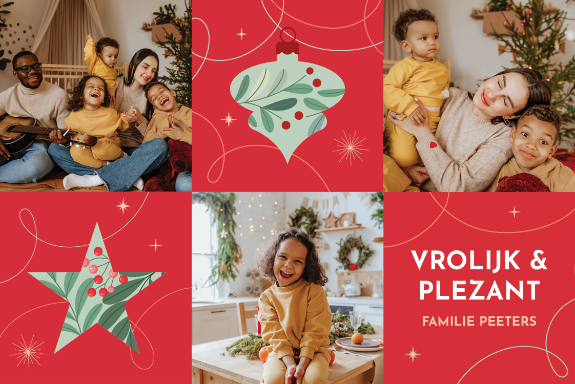 Fotokaarten — Feestlijke vormen - rood