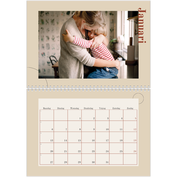 Fotokalender A4 Dubbel — Asymmetrische tekst