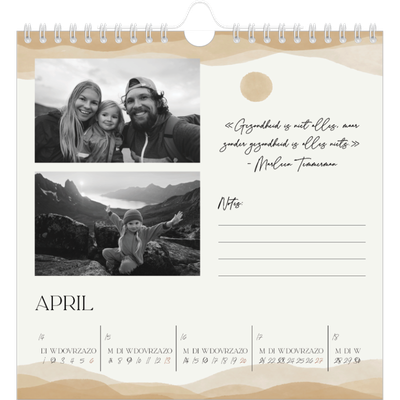 Jaarkalenders vierkant — Welzijn quotes [April]