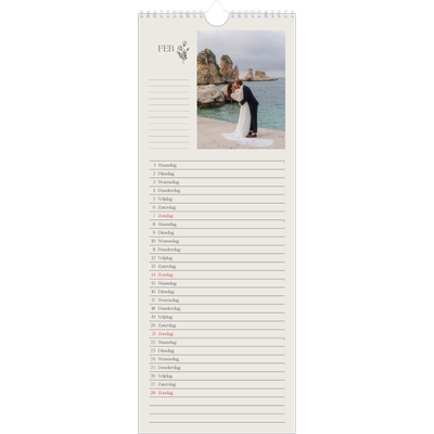 Smalle kalender  — Initialen in bloei [Februari]