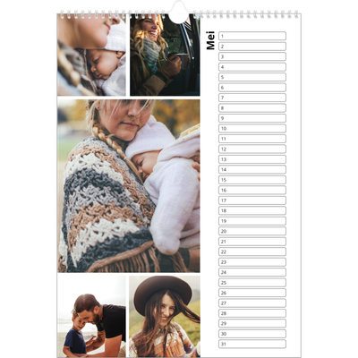 Verjaardagskalenders A3 — Collage in blokkenpatroon [Mei]