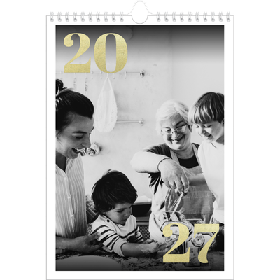 Fotokalender A4 (20 x 30 cm) — Grote glitter cijfers [omslag]