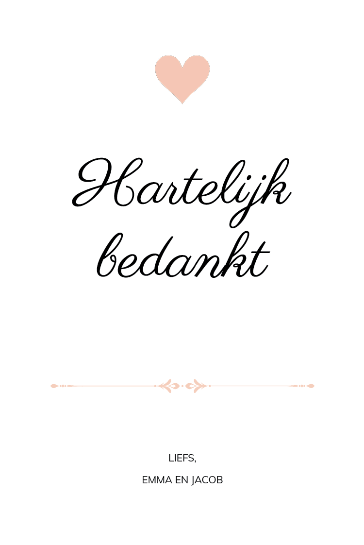 Bedankkaarten — Romantisch