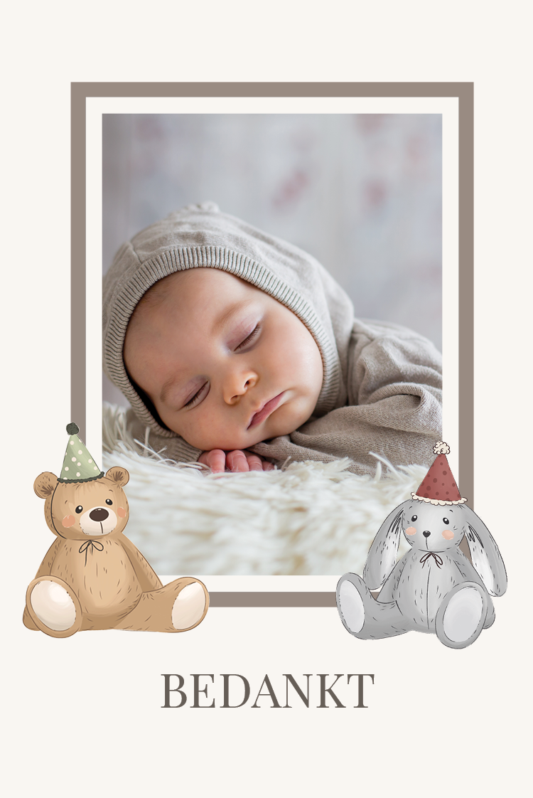 Bedankkaarten — Kleine vriendjes