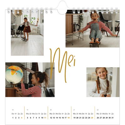 Jaarkalenders vierkant — Goudkleurige letters [omslag]