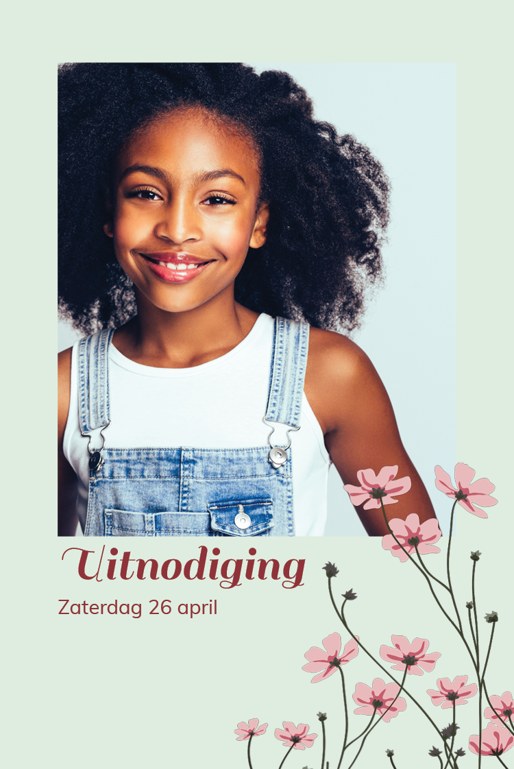 Uitnodigingen — Vlinders en bloemen