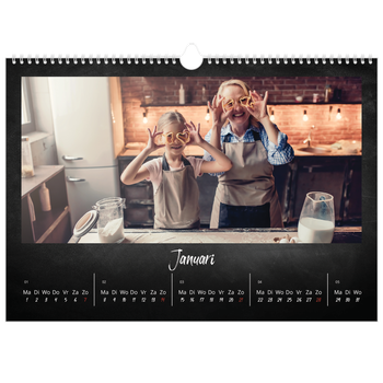 Fotokalender A3 — Krijtbord stijl