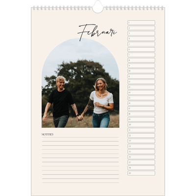 Verjaardagskalenders A3 — Boog van herinneringen [Februari]