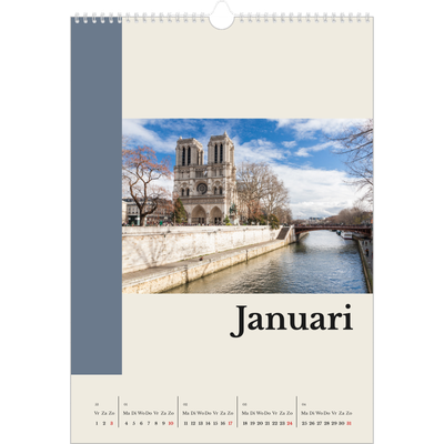 A3 Jaarkalender — Bezienswaardigheden van de wereld [Januari]