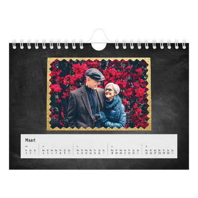 Fotokalender A5 — Foto in glitterrand [Maart]