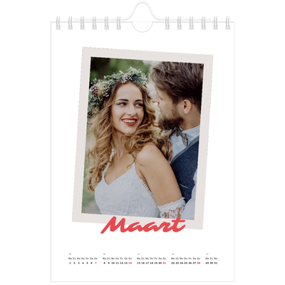 Fotokalender A5 — Karmijnrode handtekening [Maart]