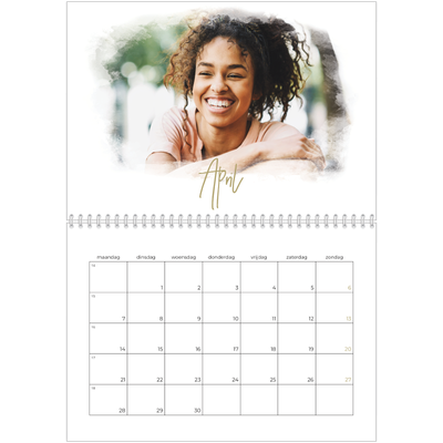 Fotokalender A4 Dubbel (30 x 40 cm) — Foto effect [April]