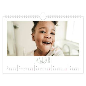 Fotokalender A4 — Gevarieerd lettertype