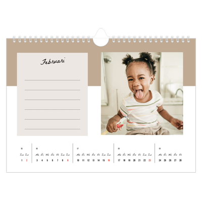 Fotokalender A4 — Kalender Lijst [Februari]