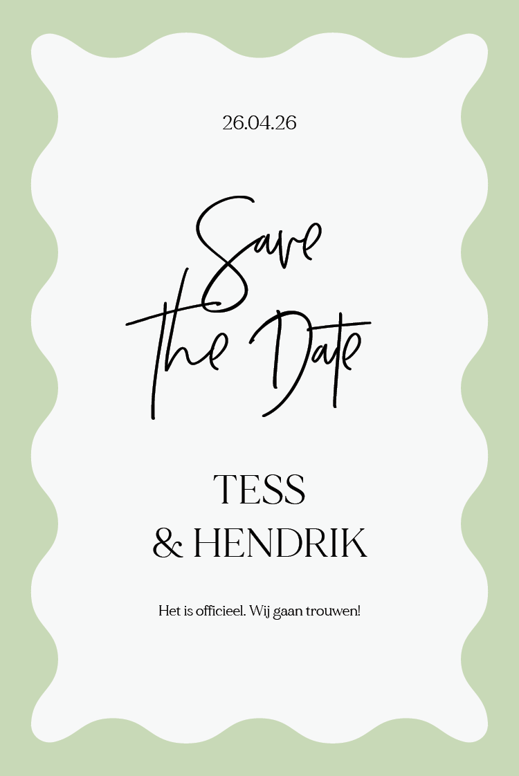 Save the date — Pastel golfjes