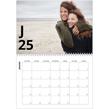 Fotokalender A4 Dubbel — Letter stijl