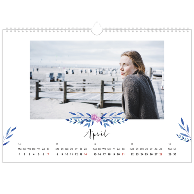 Fotokalender A3 — Bloemen illustraties [April]