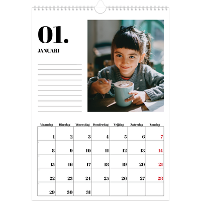 A3 Jaarkalender — Serif en momenten [Januari]