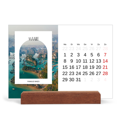 Bureaukalender met houten standaard  — De open boog [Maart]