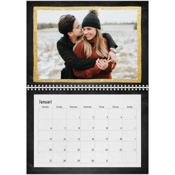 Fotokalender A4 Dubbel — Foto in glitterrand