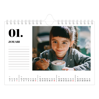 Fotokalender A5 — Serif en momenten [Januari]