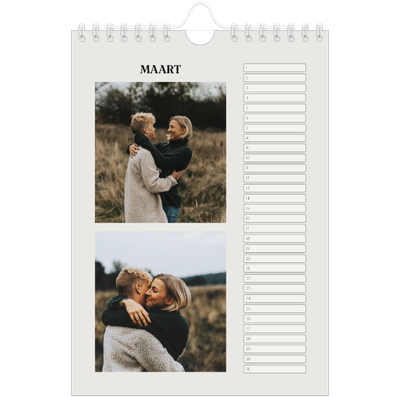 Fotokalender A5 — Simpel ivoor [Maart]