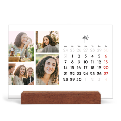 Bureaukalender met houten standaard  — Foto arrangement [April]