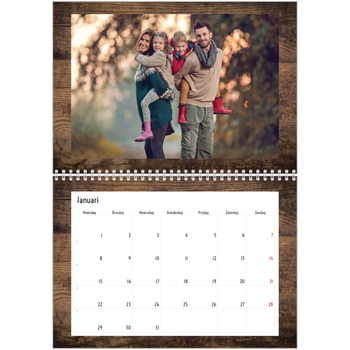 Fotokalender A4 Dubbel — Houtpatroon