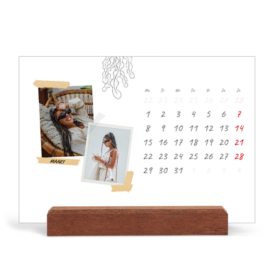 Bureaukalender met houten standaard  — Plakboek flair [Maart]