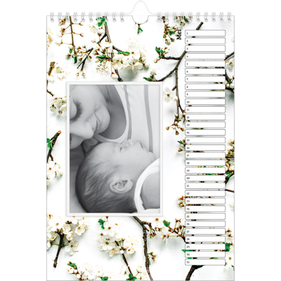 Verjaardagskalenders A4 — Kleurrijke bloemenachtergrond [Juni]