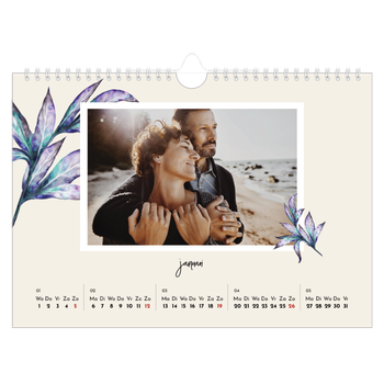 Fotokalender A4 — Geverfde bloemen