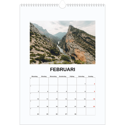 A3 Jaarkalender — Eenvoudige foto [Februari]