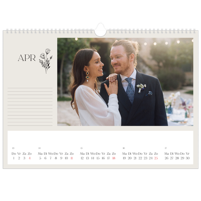 Fotokalender A3 — Initialen in bloei [April]