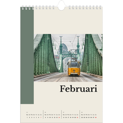 Fotokalender A4 (20 x 30 cm) — Bezienswaardigheden van de wereld [Februari]