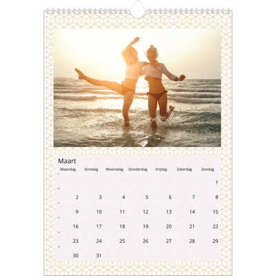 A3 Jaarkalender — Geometrisch achtergrondpatronen [Maart]