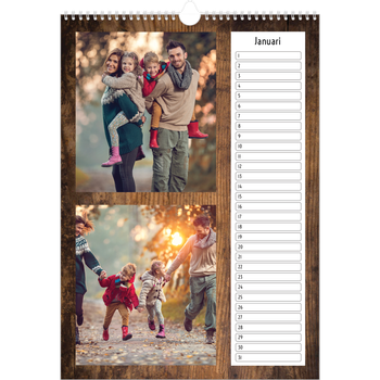 Fotokalender A3 — Houtpatroon