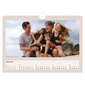 Fotokalender A4 — Achtergrond in aardetinten