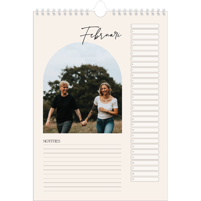 Verjaardagskalenders A4 — Boog van herinneringen [Februari]