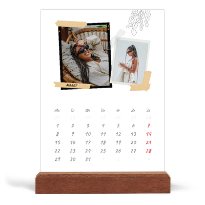 Bureaukalender met houten standaard  — Plakboek flair [Maart]