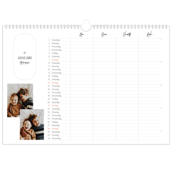 Fotokalender A3 — Grootse plannen - gezinsplanner 4 personen