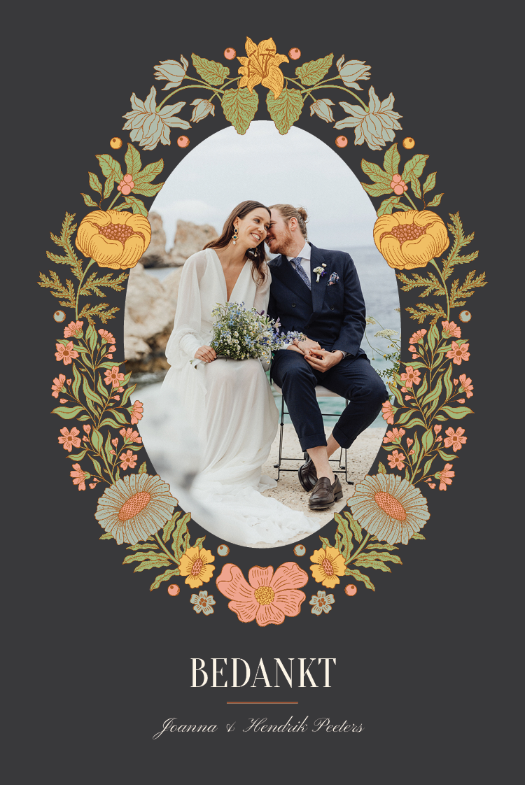 Bedankkaarten — Wijnstok en bloem