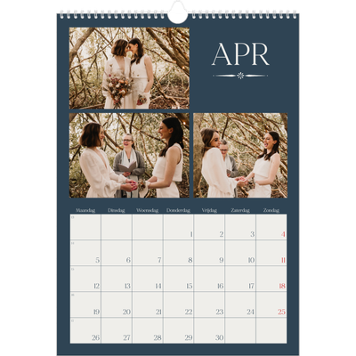 A3 Jaarkalender — Leisteen & schreef [April]