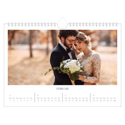 Fotokalender A4 — Kobalt klassieker [Februari]