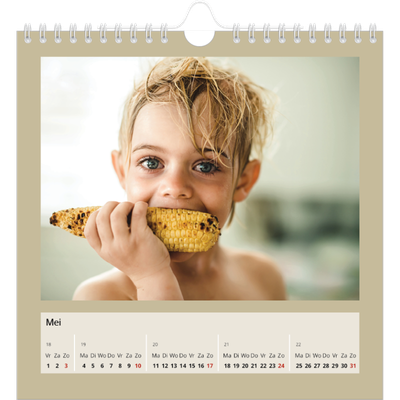 Jaarkalenders vierkant — Achtergrond in aardetinten [omslag]