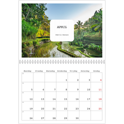 Fotokalender A4 Dubbel (30 x 40 cm) — Het volledige verhaal [April]