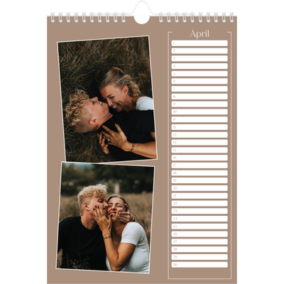 Verjaardagskalenders A4 — Gemaakte herinneringen [April]