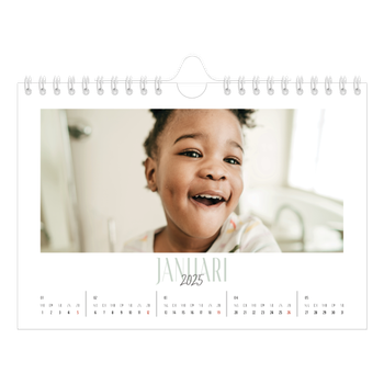 Fotokalender A5 — Gevarieerd lettertype
