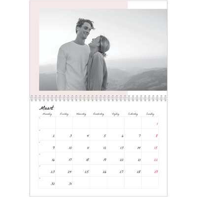 Fotokalender A4 Dubbel (30 x 40 cm) — Kleur frames [Maart]